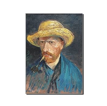 Amazon.co.jp: ヴァン・ゴッホ 麦わら帽子とパイプのある自画像